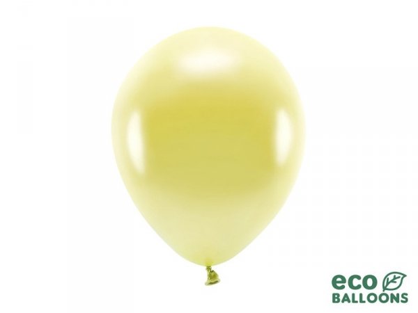 Balony Eco 26cm metalizowane, jasny żółty (1 op. / 100 szt.)