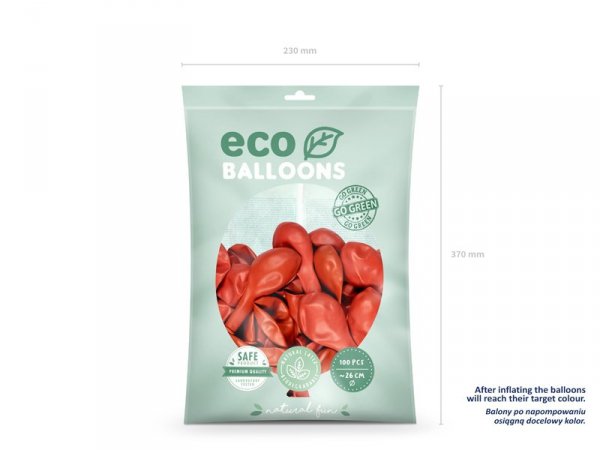 Balony Eco 26cm pastelowe, koralowy (1 op. / 100 szt.)