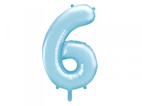 Balon foliowy Cyfra ''6'', 86cm, jasny niebieski