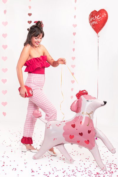 Girlanda Serca, różowy, 3,5 m
