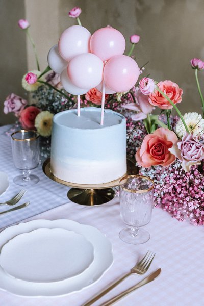 Balonowy topper na tort, różowy,  29 cm (1 karton / 50 op.)