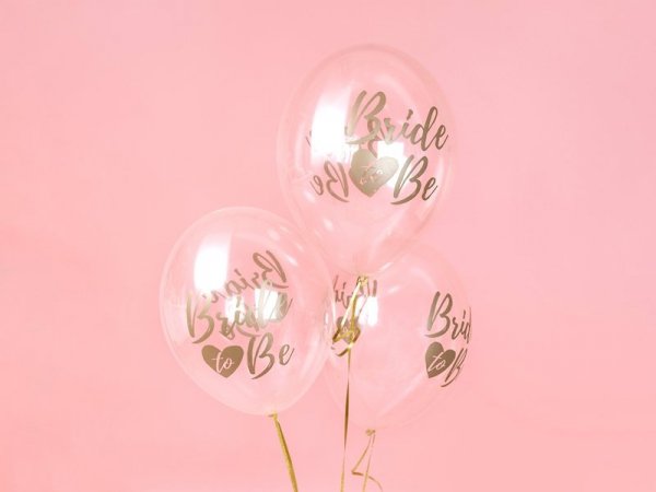 Balony 30cm, Bride to be, Crystal Clear (1 op. / 6 szt.)