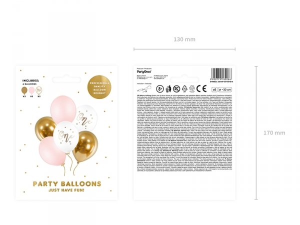 Balony 30cm, One, Pastel Pale Pink (1 op. / 6 szt.)