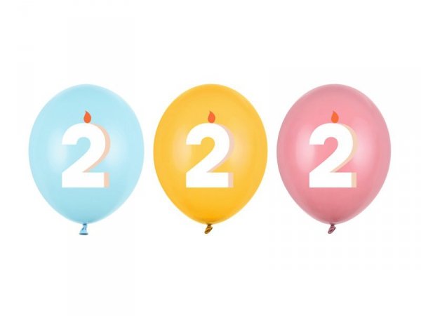 Balony 30 cm, 2, mix (1 op. / 50 szt.)