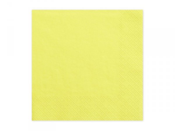 Serwetki trójwarstwowe, żółty, 33x33cm (1 op. / 20 szt.)