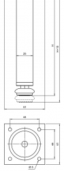 Nóżka meblowa kwadratowa D-737-3 100mm Inox