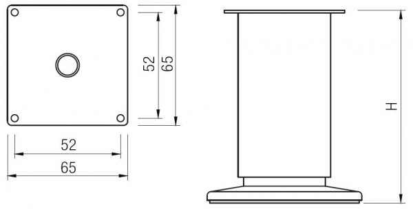 Nóżka meblowa 150mm INOX 154293