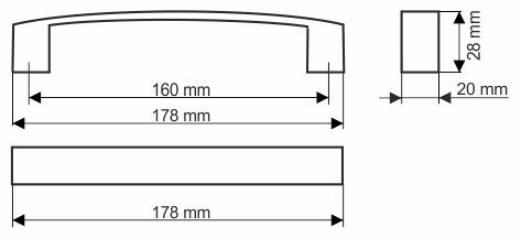 Uchwyt meblowy Gamet UU24-160-G0007 nikiel szczotkowany