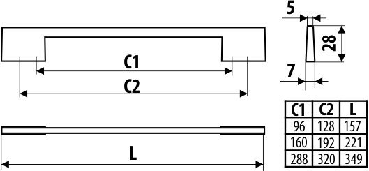 Uchwyt Gamet UN71-0160-0192 G0008 Aluminium