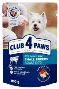 Club4 Paws Small karma dla dorosłych psów o smaku jagnięciny w sosie 100g saszetka