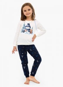 Piżama Cornette Kids Girl 977/189 Snowy Day dł/r Christmas 86-128