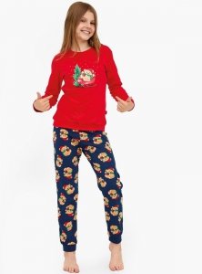 Piżama Cornette Young Girl 592/186 Teddy dł/r Christmas 134-164