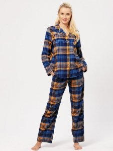 Piżama Key LNS 481 B24 Flanela dł/r S-XL rozpinana damska