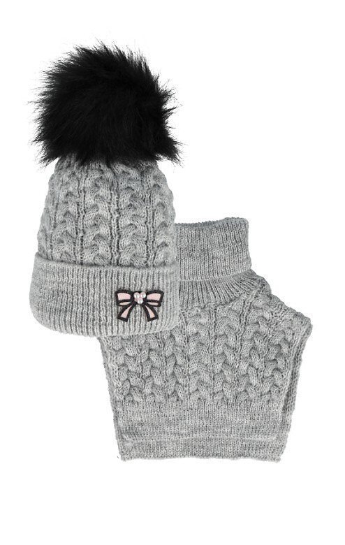 Komplet AJS 48-352 Czapka+golf dziewczęcy