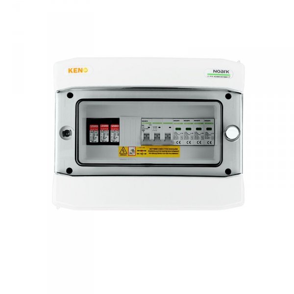 Rozdzielnica przyłączeniowa DC+AC z ogranicznikiem przepięć 1000V typu 1+2, 1x łańcuch PV, 1x MPPT // ogr. AC typ 2, 10A 3-F