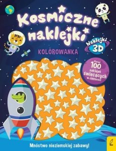 Kosmiczne naklejki. Naklejki 3D. Kolorowanka 
