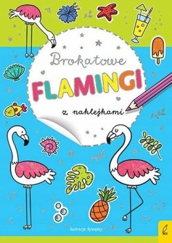 Brokatowe flamingi z naklejkami. Brokatowe kolorowanki