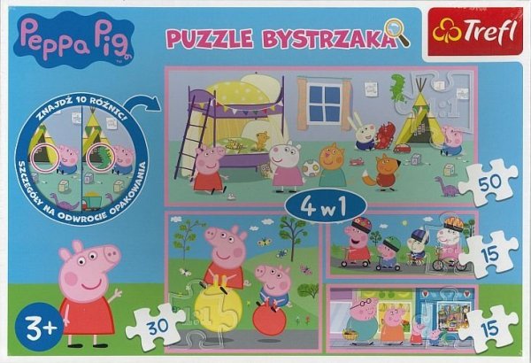 Peppa Pig. Puzzle bystrzaka 4 w 1
