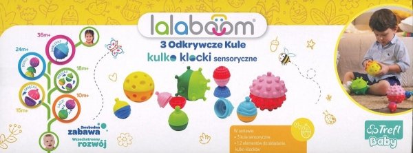 3 odkrywcze kule. Kulko klocki sensoryczne. Lalaboom