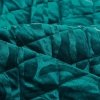 EUROFIRANY PREMIUM Narzuta KRISTIN 3 z miękkiego welwetu przeszywana w geometryczny wzór 220x240cm turkusowy