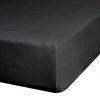 Prześcieradło jersey z gumką 180x200 cm z bawełny kolor czarny 125 g/m2 Design 91 