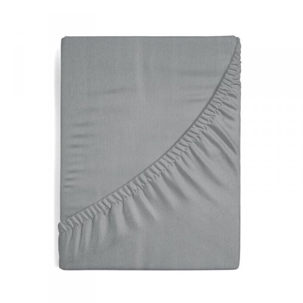 Prześcieradło jersey z gumką 180x200 cm z bawełny kolor stalowy 125 g/m2 Design 91 