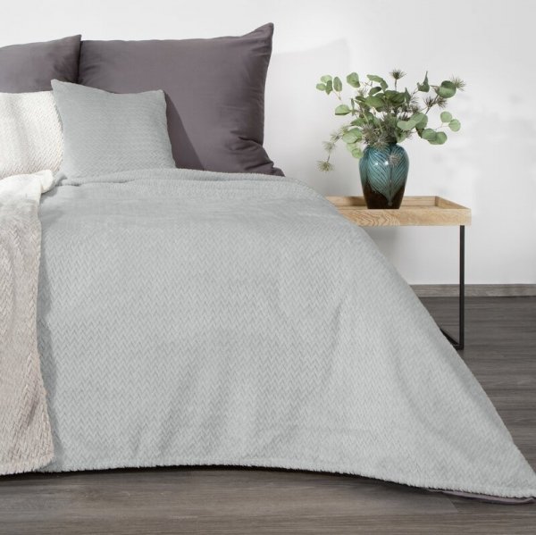 Koc z efektem 3D z wytłaczanym wzorem D91 Cindy3 200x220 cm Srebrny 