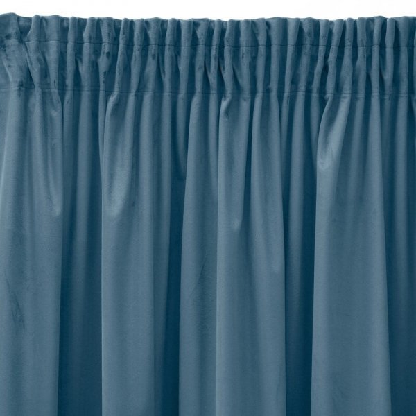 PIERRE CARDIN zasłona SIBEL z miękkiego i delikatnego welwetu, 140x270cm niebieska