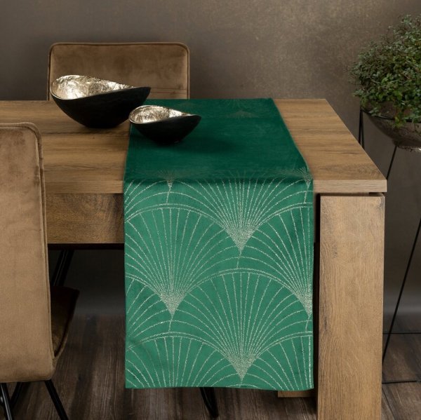 OBRUS BLINK 14 35 X 220 CM CIEMNOZIELONY
