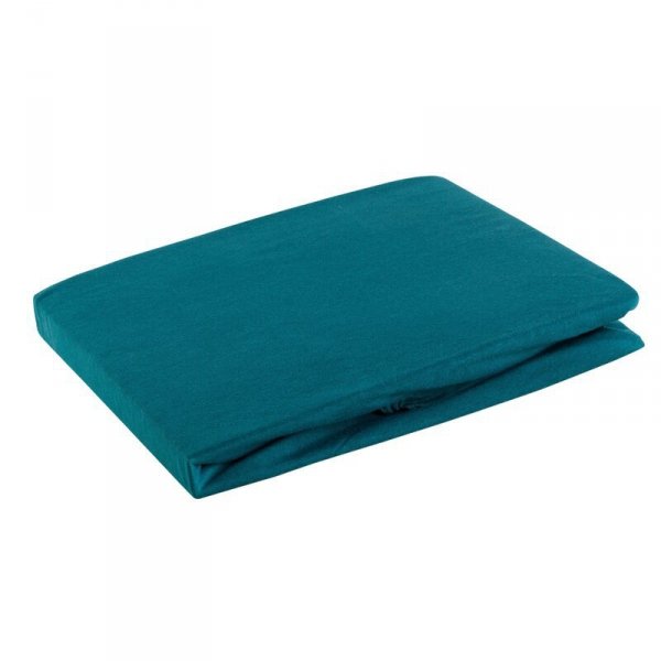 Prześcieradło jersey z gumką 180x200 cm z bawełny kolor turkusowy 125 g/m2 Design 91 
