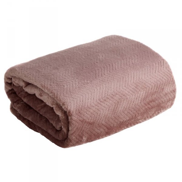 Koc z efektem 3D z wytłaczanym wzorem jodełki D91 Cindy5 170x210cm Ceglany
