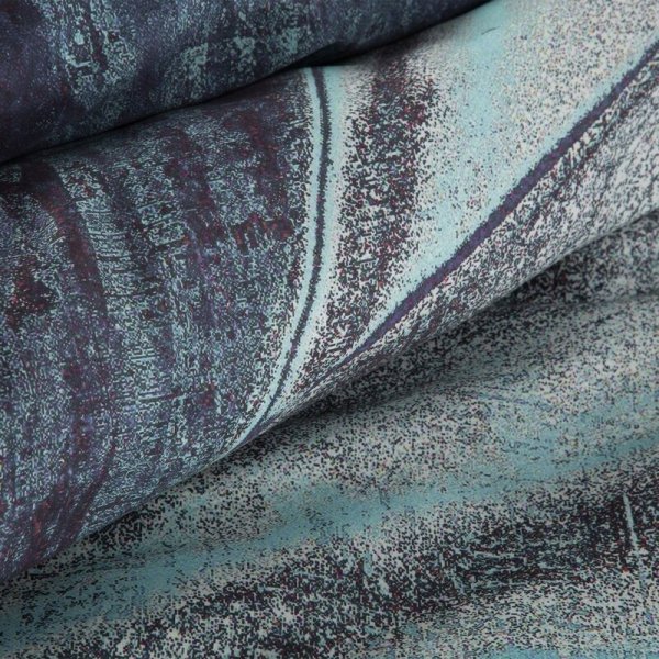 Pościel ekskluzywna 160x200 Zoja 07 turkusowa bakłażanowa trójwymiarowy wzór z naturalnej tkaniny z włóknem TENCEL o jedwabistym dotyku Eurofirany