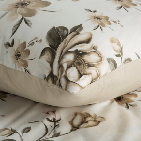 Pościel 220x200 cm bawełniana kolor jasnokremowy, beżowy z wzorem kwiatowym SPRING 41