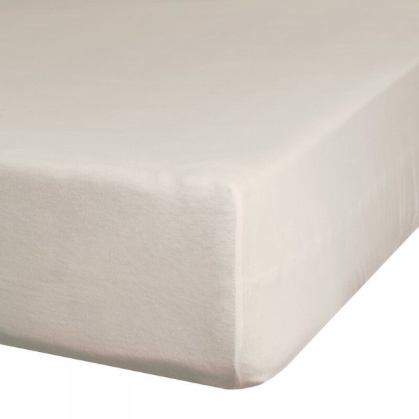 Prześcieradło gładkie z gumką 220x200 cm z satyny bawełnianej kolor beżowy 125 g/m2 NOVA 3