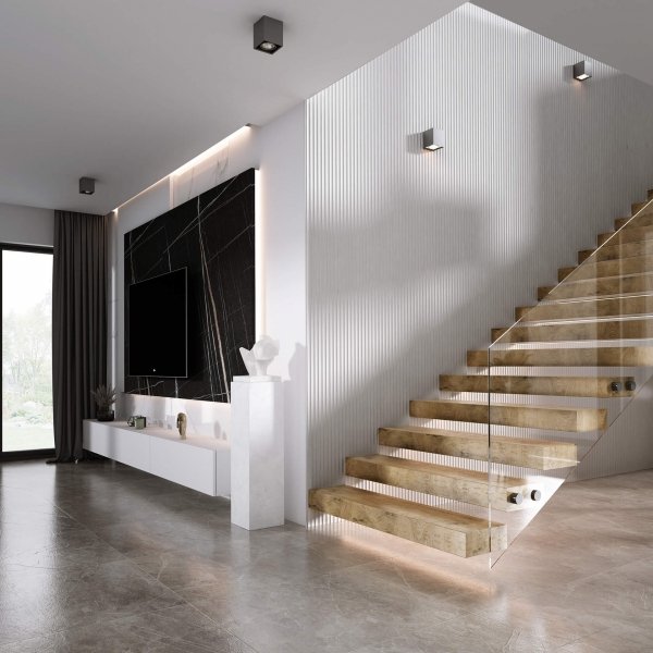 Lamele ścienne Onda 12cm x 270cm - Szary - Lamelio