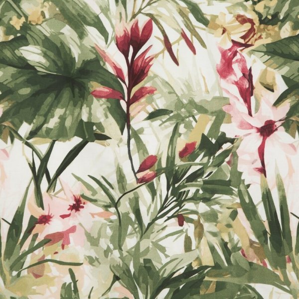 Pościel 160x200 cm bawełniana kolor biały, zielony z wzorem egzotycznych liści SPRING 43