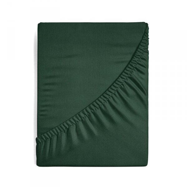 Prześcieradło jersey z gumką 160x200 cm z bawełny kolor ciemny zielony 125 g/m2 Design 91