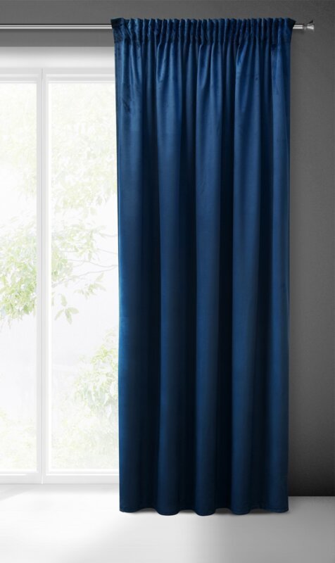 PIERRE CARDIN zasłona SIBEL z miękkiego i delikatnego welwetu, 140x270cm granatowa 