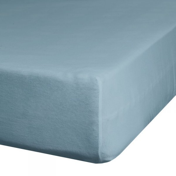 Prześcieradło jersey z gumką 220x200 cm z bawełny kolor niebieski 125 g/m2 Design 91 