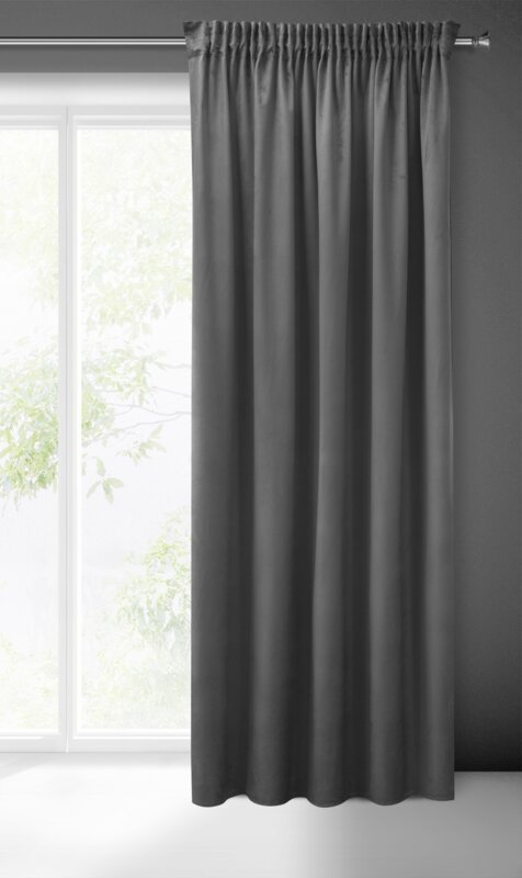 PIERRE CARDIN zasłona SIBEL z miękkiego i delikatnego welwetu, 140x270cm stalowa