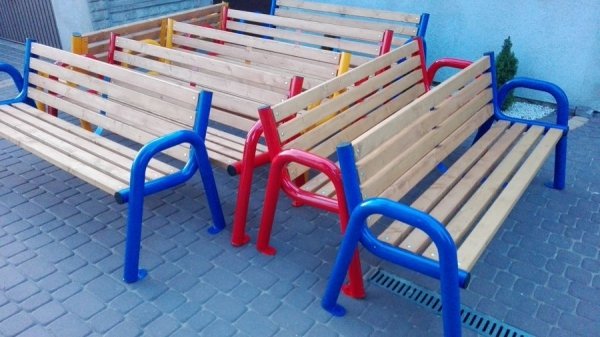  Ławka parkowa Alicja z ATESTEM różne kolory RAL CERTYFIKAT NA PLAC ZABAW