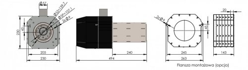 Rysunek palnik pelletowy 36 KW