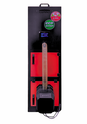 Camino 4 ULTRA SLIM żeliwny kocioł na pellet z podajnikiem o mocy 12 KW ecoMax 860 simTOUCH ST4 Seperate  