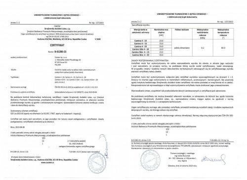 Camino 4 Slim - żeliwny kocioł na pellet z podajnikiem o mocy 15 KW EcoMax 920 simTOUCH ST4 Seperate 