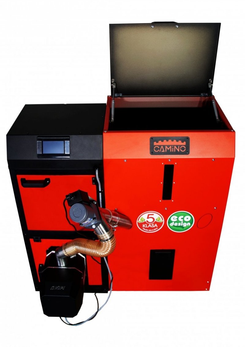 Camino 4 żeliwny kocioł na pellet z podajnikiem o mocy 10 KW ecoMax 920 simTOUCH ST4 Seperate