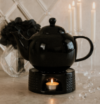 Ceramiczny DZBANEK 1L ZAPARZACZ do herbaty SITKO + PODGRZEWACZ ZESTAW