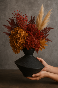 WAZON ŻELIWNY artystyczny FLAKON DZBAN do suszonych kwiatów 