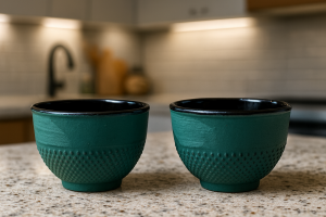 ŻELIWNE CZARKI filiżanki DO HERBATY kpl 2 sztuki