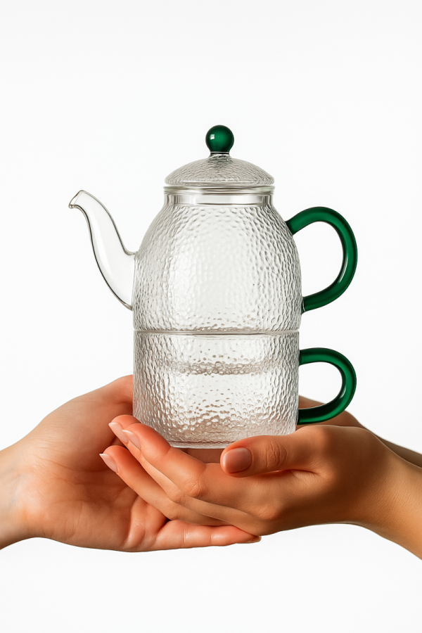 CZAJNIK ZAPARZACZ dzbanek z FILIŻANKĄ ZESTAW DO HERBATY 0,5L na prezent