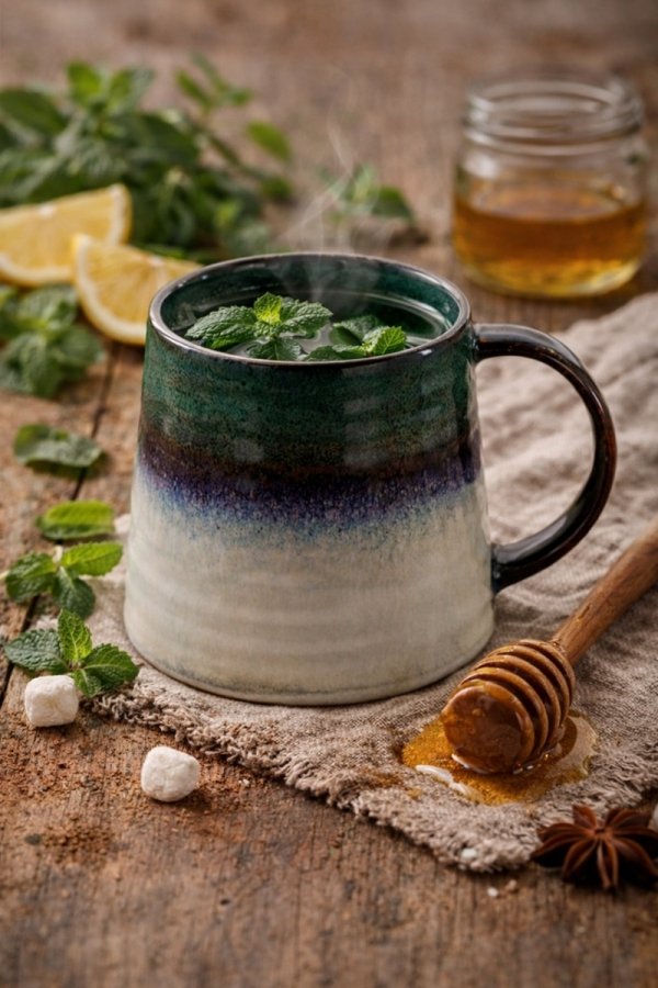 ZESTAW 4 X KUBEK CERAMICZNY do kawy herbaty czekolady Green 400ml